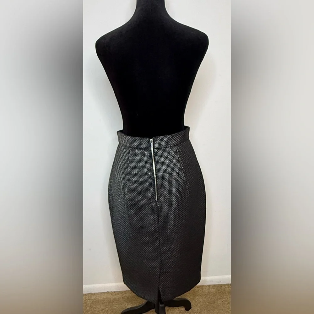 Banana Republic Dark Gray preppy Tweed Look pencil skirt lined zipper back 2 EC - Picture 7 of 10